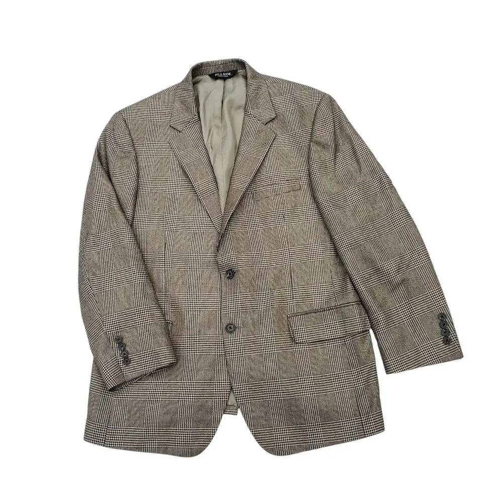 Jos A Bank Glen Plaid Sport Coat Ivy Prep Silk Camel Hair Blazer Jacket 42S